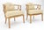 Pair of New Gold Linen Upholstery Barrel Back Wrap Around Lounge Arm Chairs MINT For Sale - Image 14 of 14