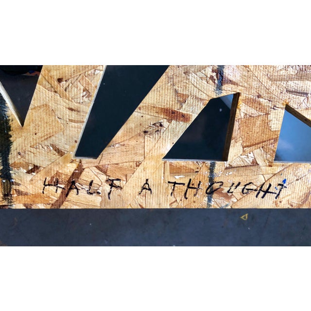 Early 21st Century Peter Wegner, Alkyd Enamel Oil Painting Half A Thought Cut Panel Wall Hanging Modern Sculpture, 2010 For Sale - Image 5 of 8