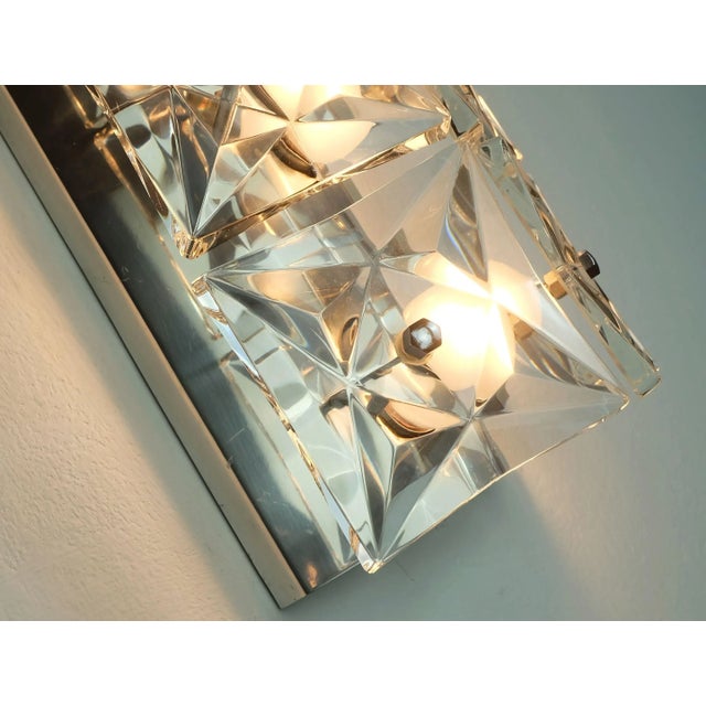 Mid-Century Crystal Glass and Chrome Wall Light with 6 Glass Prisms from Kinkeldey, 1960s For Sale - Image 5 of 11