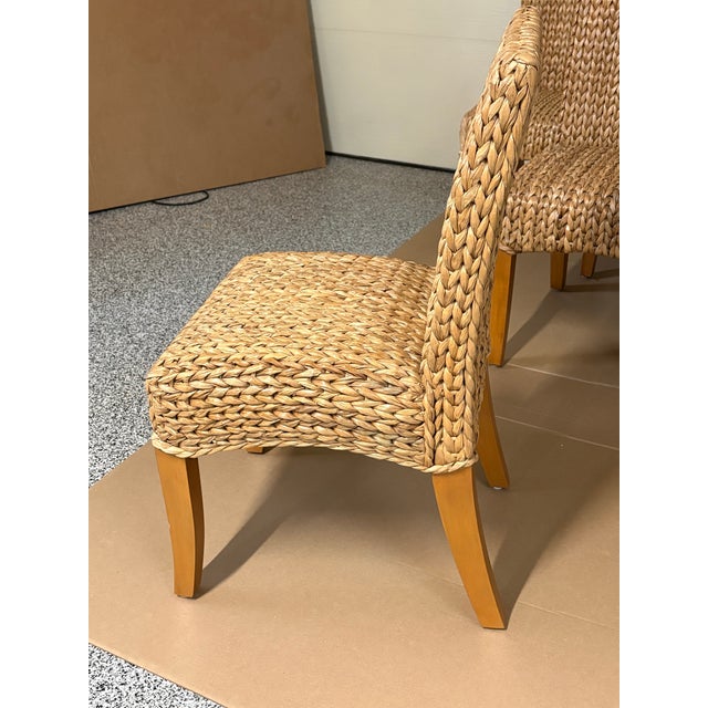 Pottery Barn Seagrass and Abaca, Pottery Barn Dining Chairs - Set of 6 For Sale - Image 4 of 6