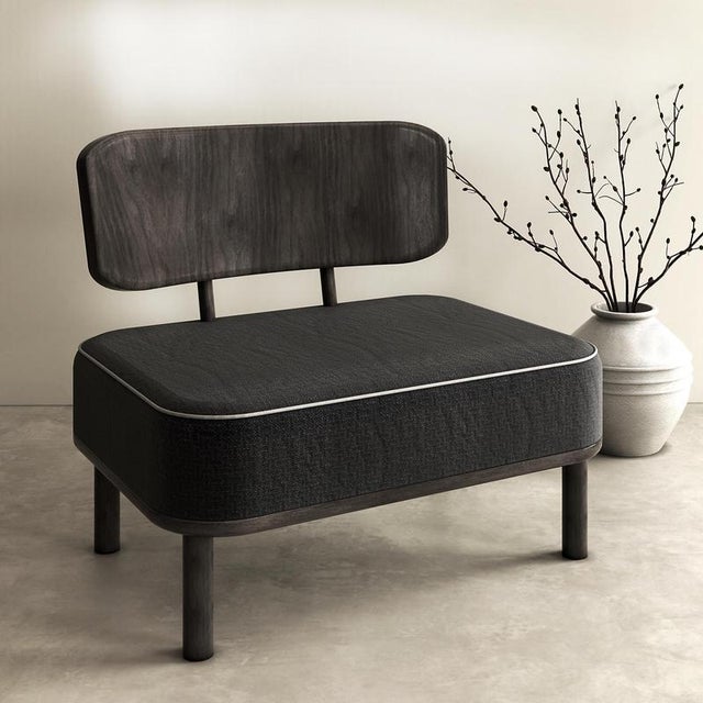 Badou Lounge Chair by Studio Uwe Gaertner Dimensions: D 71 x W 85 x H 82 cm. Materials: Solid oak and Kvadrat Coilline 2...