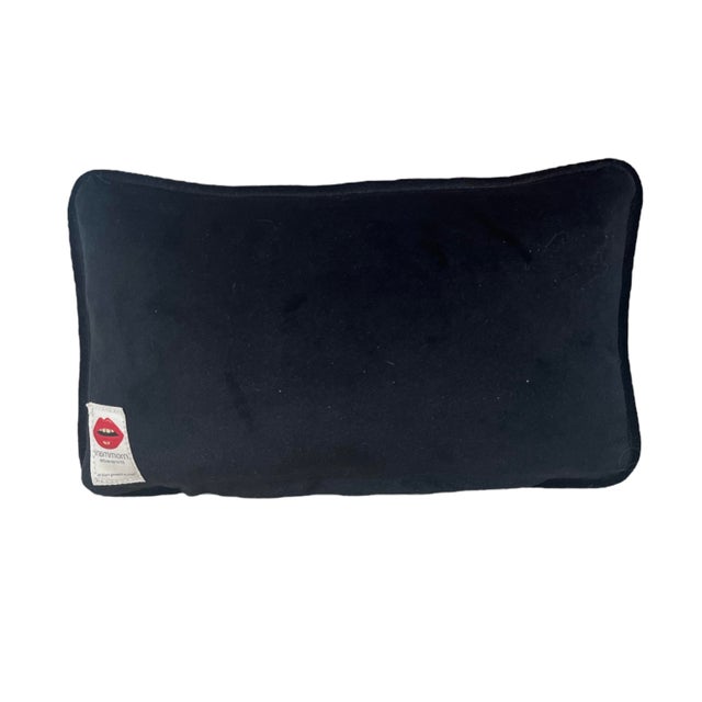 Contemporary Made to Order Blue Velvet "Dogs Are Kinds in Fur Coats" Oriignal Pillow For Sale - Image 3 of 3