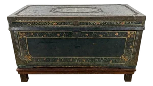 19th Century Hand-Painted American Immigrant Trunk