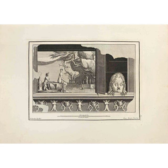Filippo Morghen, Ancient Roman Fresco, Etching, 18th Century For Sale