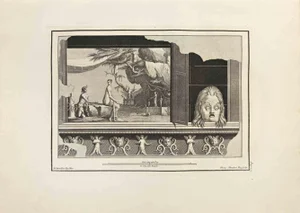 Filippo Morghen, Ancient Roman Fresco, Etching, 18th Century