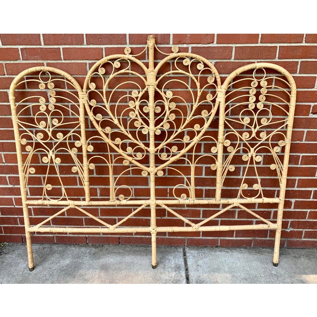 Vintage Full Peacock Wicker Headboard Chairish