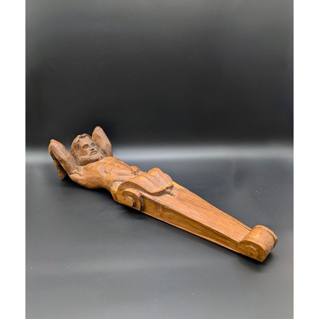 19th Century Hand-Carved Oak Architectural/Decorative Atlas Corbel For Sale In Portland, OR - Image 6 of 12