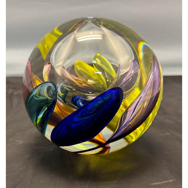 Leon Applebaum Rainbow Perfume Bottle Lava Trails Signed Hand-Blown Glass VTG For Sale In New York - Image 6 of 12