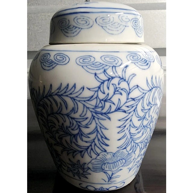 Ceramic Beautiful Vintage Chinese Fine Ceramic Glazed Lidded Floral Jar For Sale - Image 7 of 13