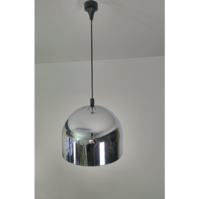 Chromed Metal Pendant Lamp, 1970s For Sale - Image 6 of 12