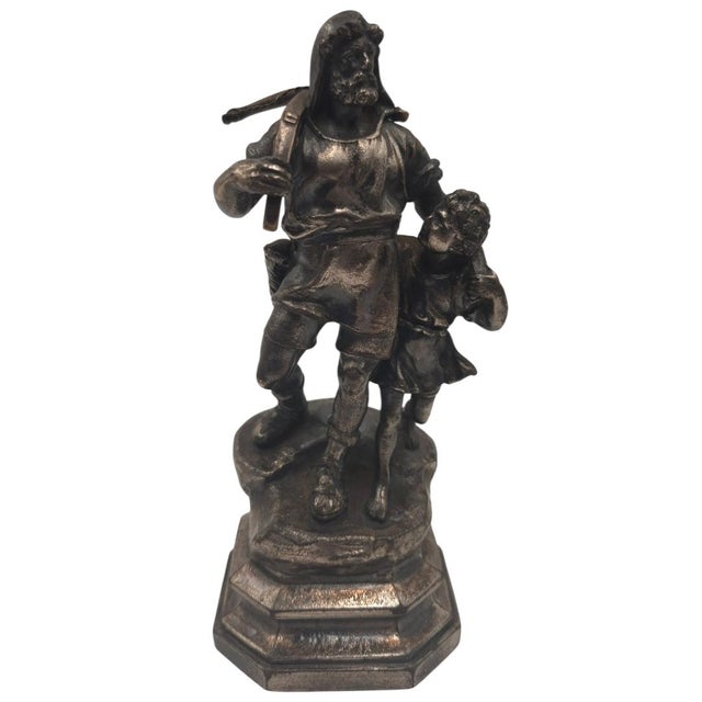 Silver Antique WMF Pewter Figural Sculpture of William Tell - Germany, Circa 1900, 6" H For Sale - Image 8 of 11