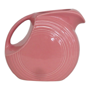 Fiestaware Homer Laughlin Disk Pitcher Rose Pink Jug Concentric Ring Style 4835b