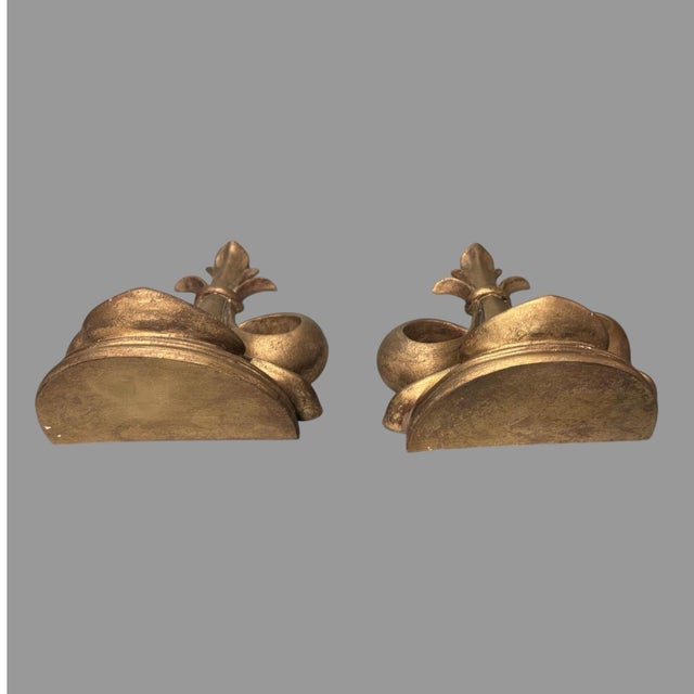 Pair of Carved Composition Gold Gilt Painted Hanging Wall Shelves In very good original condition showing some typical...