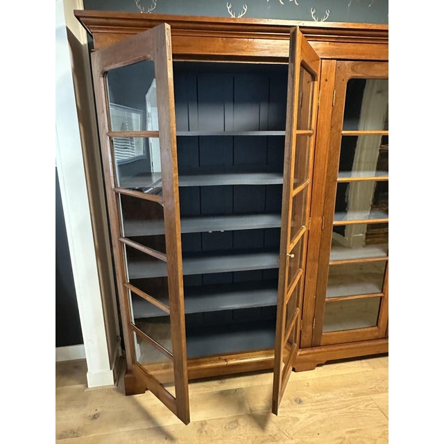 Large English Bookcase in Walnut For Sale - Image 14 of 15