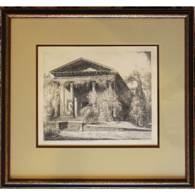 Playmakers' Theatre - Unc Chapel Hill Etching by Louis Orr, 1939-1952 For Sale - Image 4 of 9