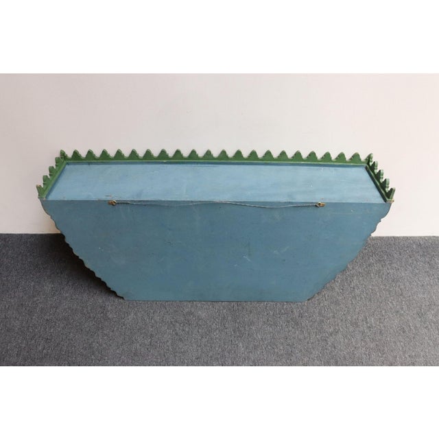 Wood Vintage Moroccan Hand Painted Wall Mounted Three Tiered Spice Shelf / Bracket For Sale - Image 7 of 14