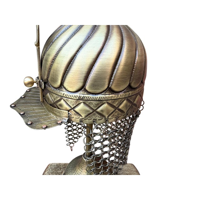 Metal Fluted Brass Tabletop Ottoman Helmet For Sale - Image 7 of 10