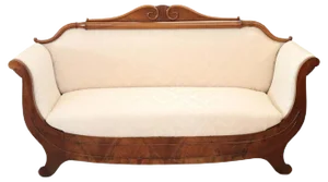 Large Carved Walnut Sofa, 1820s