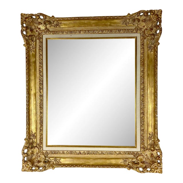 Late 20th Century, Heavily Carved Frame, Gold Type Finish For Sale