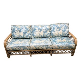 1980s Ficks Reed Bamboo Sofa For Sale