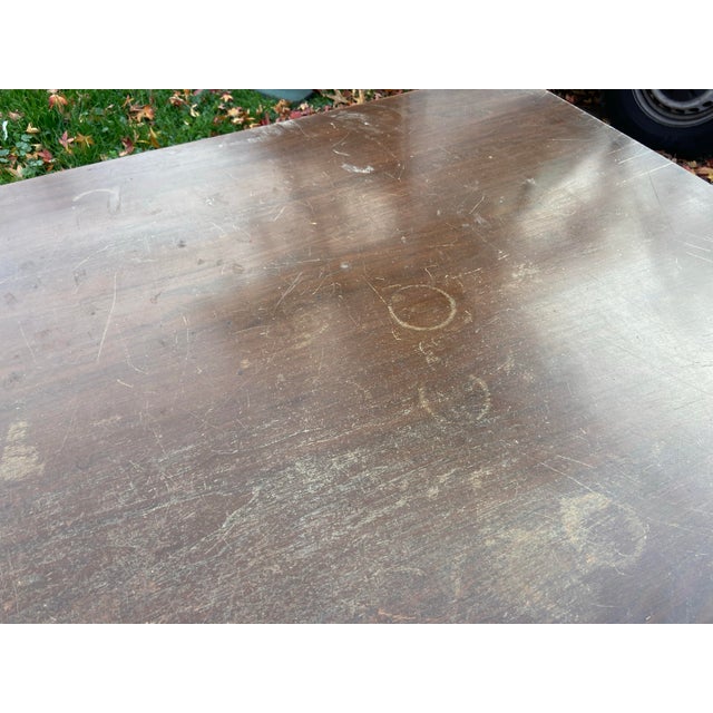 Coffee Vintage Mid Century Modern Library Desk Table For Sale - Image 8 of 12