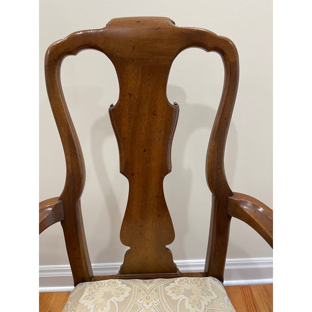 Vintage Henredon 18th Century Portfolio Collection Queen Anne Style Walnut Dining Chairs - Set of 8 For Sale In New York - Image 6 of 13