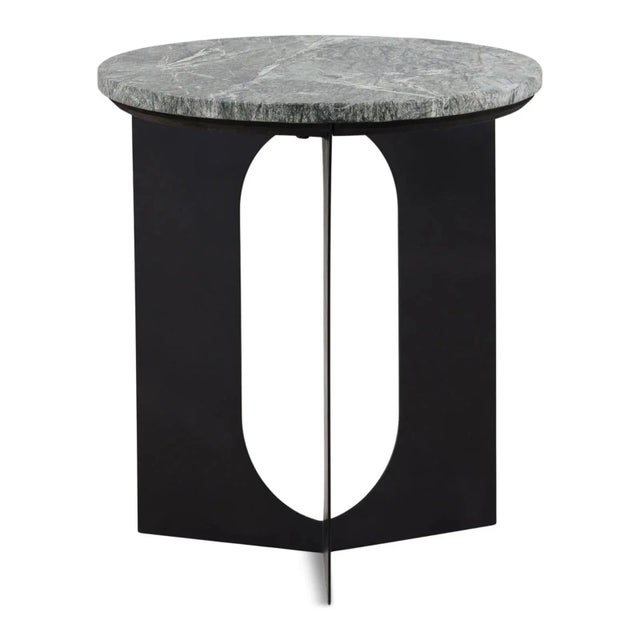 2020s Taurus Marble & Iron Side Table For Sale - Image 5 of 5