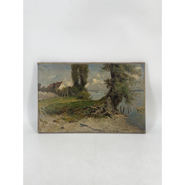 Wilhelm Frey, Netting Place on Lake Constance, 1909, Oil on Canvas For Sale - Image 14 of 14