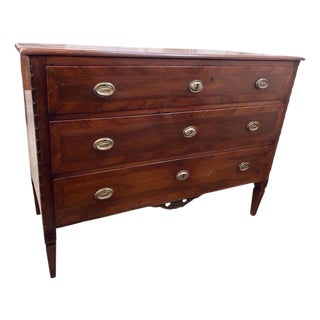 Italian Neoclassical Walnut Chest of Drawers, Hand-Carved, Mid 1700s For Sale