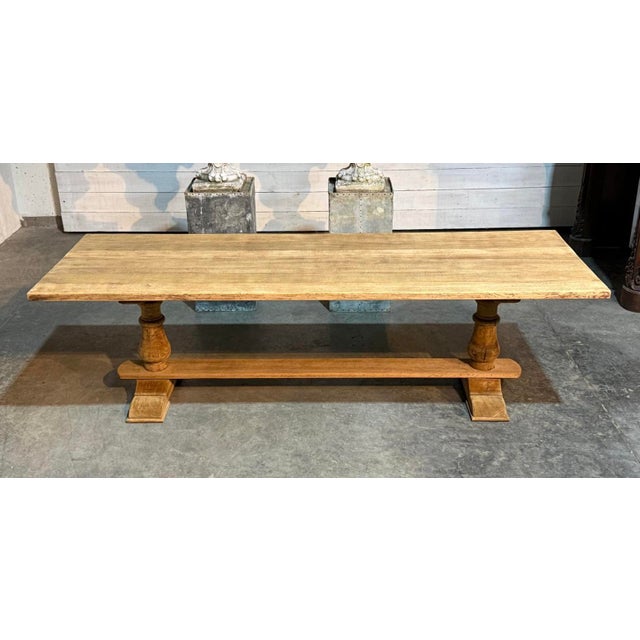 Large Oak Farmhouse Dining Table, 1925 For Sale - Image 17 of 18