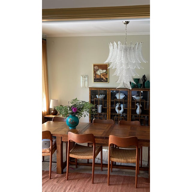 Murano Glass Feather Chandelier For Sale - Image 3 of 8
