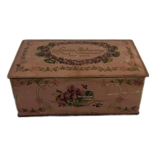 1940s Louis Sherry New York Violets and Ivy Chocolate Tin Box For Sale