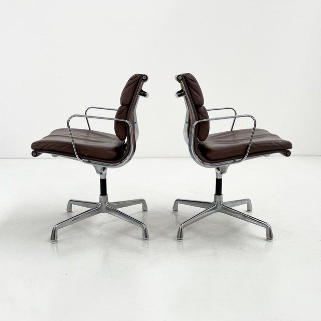 Herman Miller EA217 Soft Pad Desk Chair in Leather by Charles & Ray Eames for ICF, 1970s For Sale - Image 4 of 16