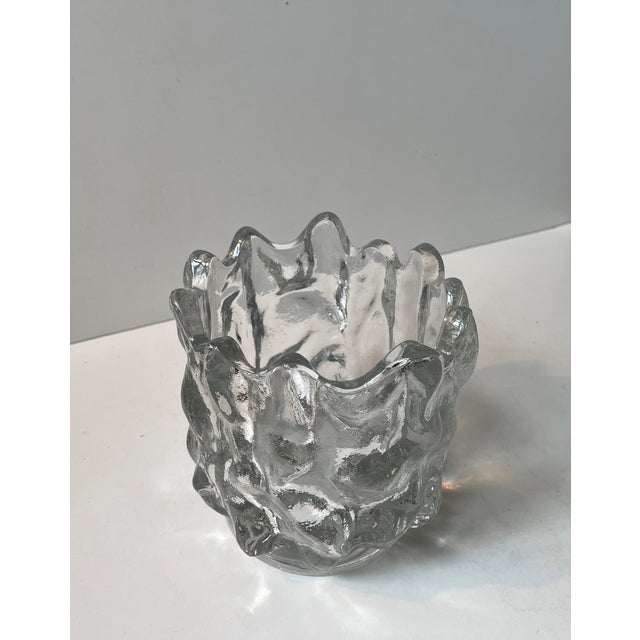 Kosta Boda Swedish Modernist Freeform Ice Glass Vase by Göran Wärff for Kosta Boda, 1980s For Sale - Image 4 of 11