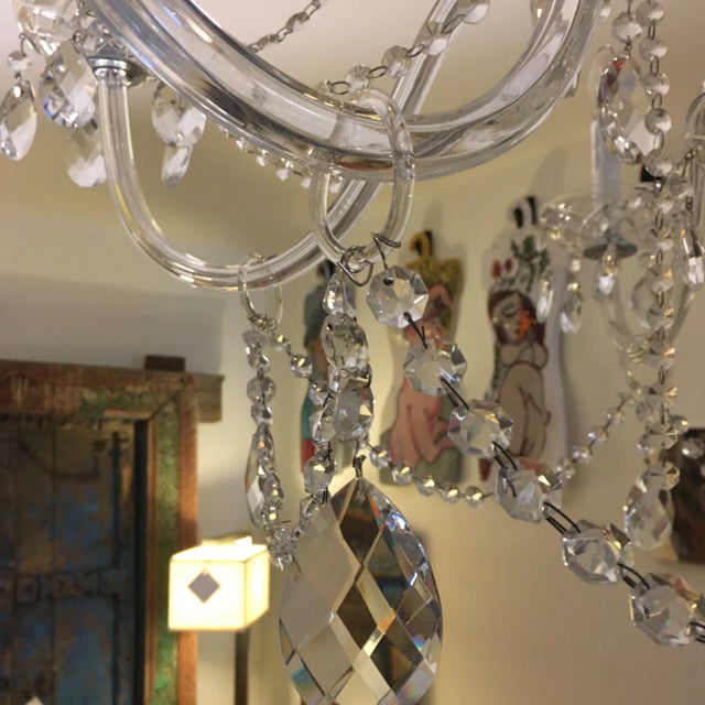 1980s Large Draped Crystal Multi - Arm Chandelier For Sale - Image 5 of 10
