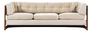 3-Seater Sofa in Velvet with Rosewood by Lennart Bender, 1970s