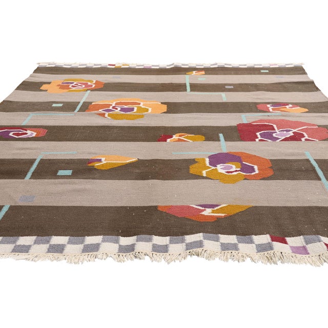 Mid-Century Modern Ulla Schumacher Vintage Swedish Rollakan Rug, 05'08 X 07'05 For Sale - Image 3 of 11