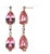 14k Yellow Gold Natural Pink Topaz and Diamond Long Drop Earrings For Sale