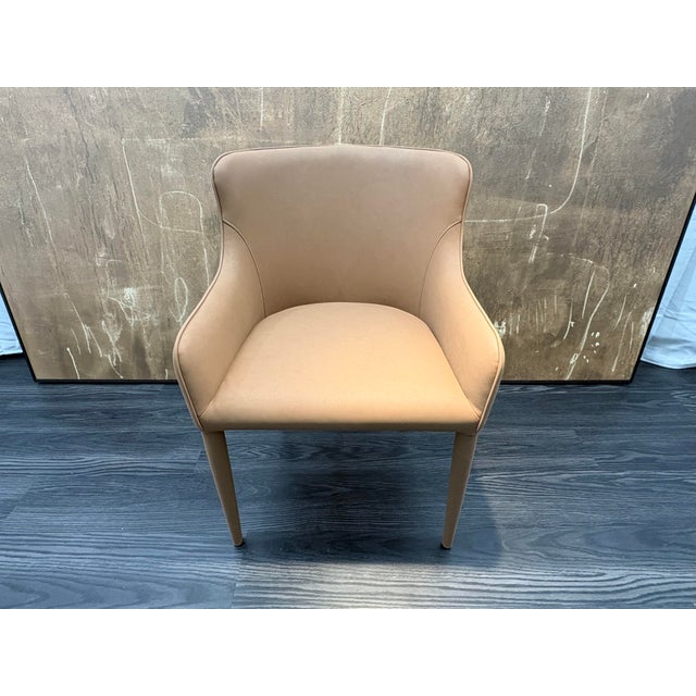 RH Nicola Slope Leather Dining Armchair — Vegan Leather | Cocoa Cocoa | Vegan Leather | Slope Arm Single Chair — Ideal as...