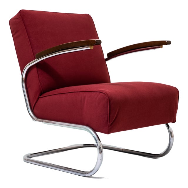 Bauhaus Steel Pipe Chair by S411 by Thonet, Vienna, 1935 For Sale