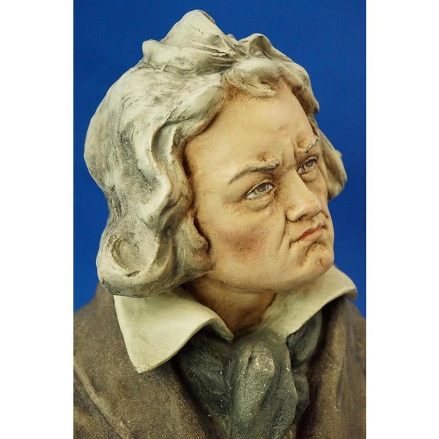Ceramic Bust Sculpture of Composer Ludwig Beethoven by Antonio Borsato, Italy, 20th Century For Sale - Image 17 of 18