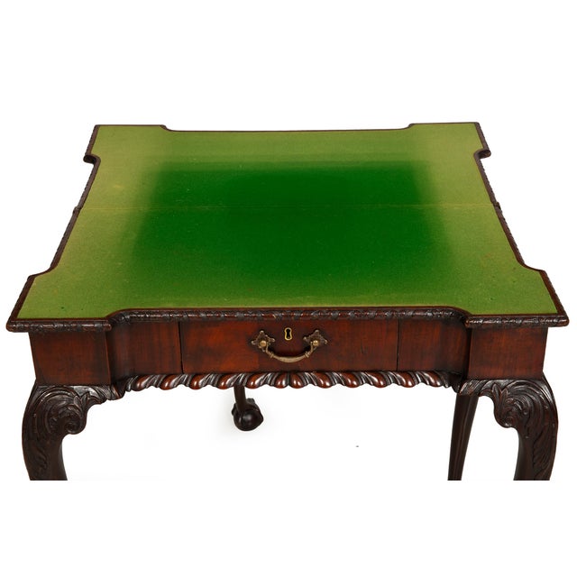 Rare English George III Antique Mahogany Card Game Table Circa 1760 For Sale - Image 9 of 18