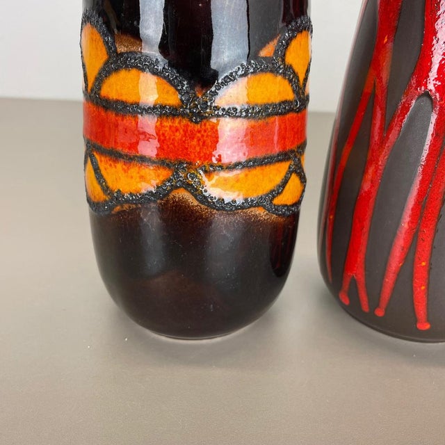 Vintage Fat Lava Pottery Vases from Scheurich, Germany, 1970s, Set of 4 For Sale - Image 6 of 18