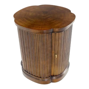 Clover Shape Stand Pedestal End Table One Drawers Storage Compartment Henredon