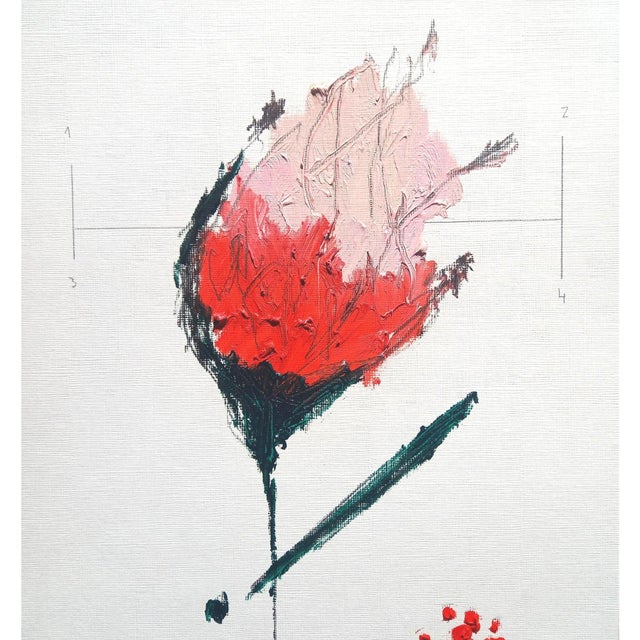 Paper Organic Modern Florals — Set of Four Original Oil Paintings | Unframed For Sale - Image 7 of 12