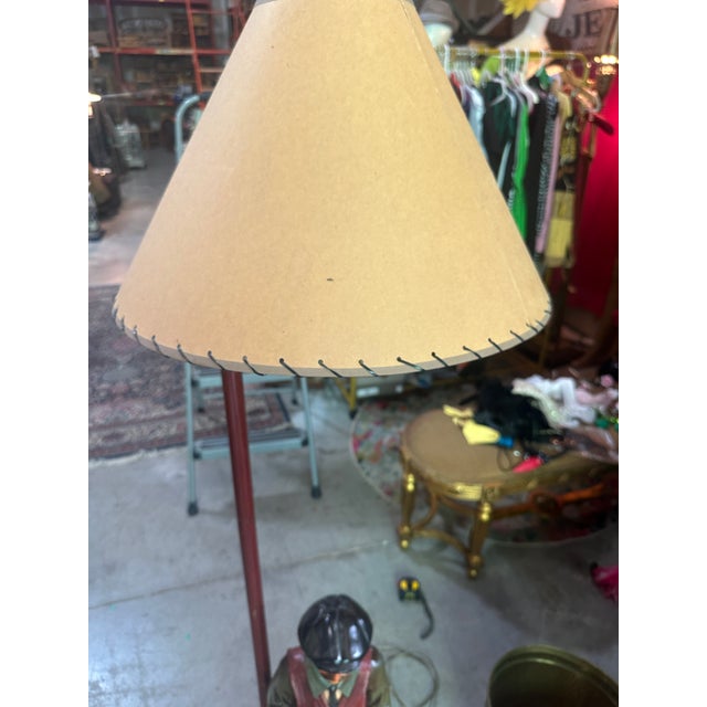 1970s Mid-Century Modern Wooden Golfer Standing Floor Lamp For Sale In Atlanta - Image 6 of 10
