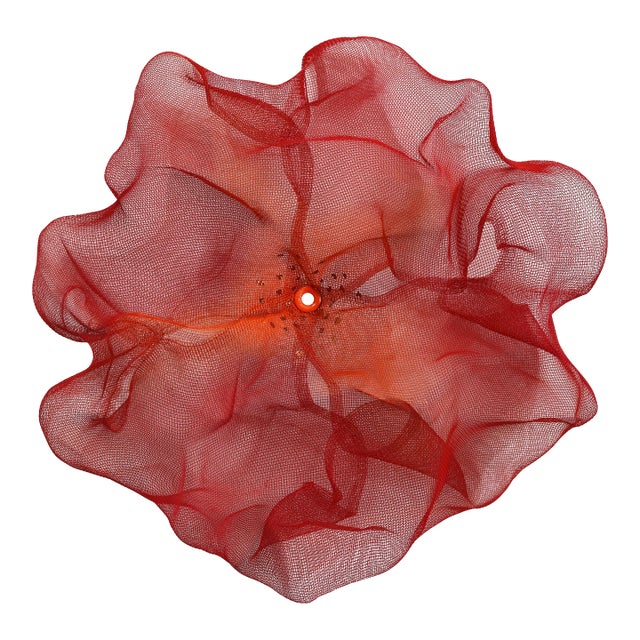 Cotton Candy Cumulus Red Orange - Abstract Three-Dimensional Wall Original Artwork by Atticus Adams For Sale