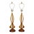 1960s Modeline Style Pair of Vintage Mid Century Modern Sculpted Walnut Table Lamps For Sale