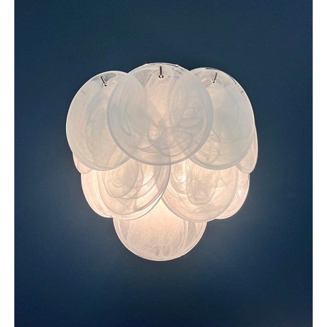 Glass Wall Sconces with 10 Alabaster White Disks, 1990s, Set of 2 For Sale - Image 11 of 16