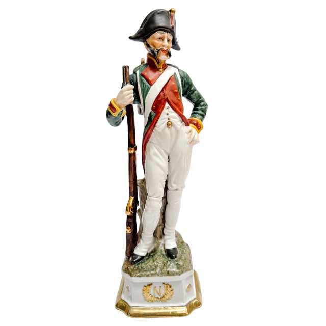 Ceramic Vintage Italian Porcelain Napoleonic Soldier Figurines by Di Pietro – Set of 3 For Sale - Image 7 of 16